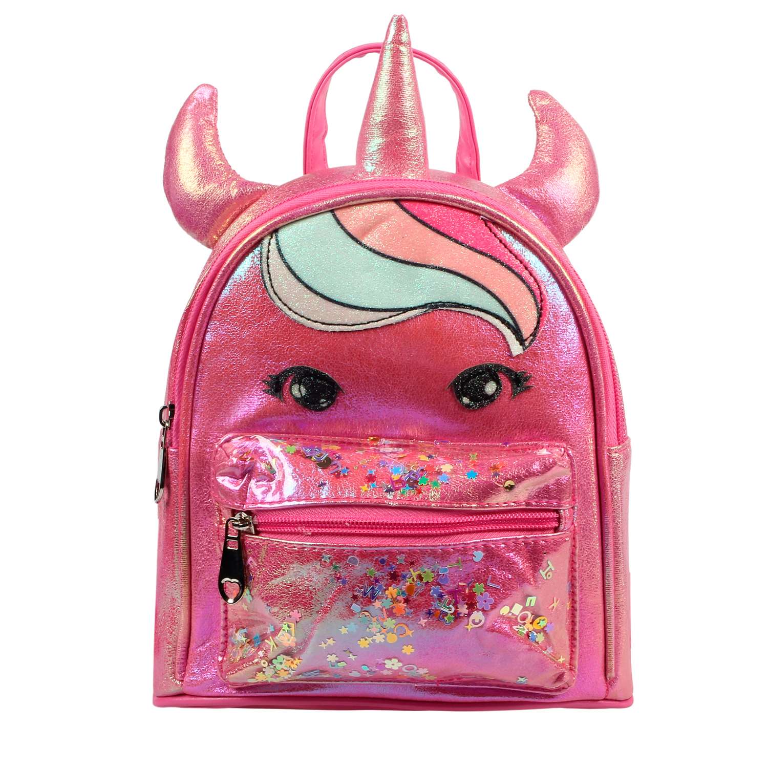 Рюкзак Little Mania Единорог перламутровый ярко-розовый - фото 1