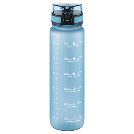 Бутылка спортивная для воды Elan Gallery 1000 мл 7.8х7.8х28.5 см Style Matte голубая пастель мотивационная