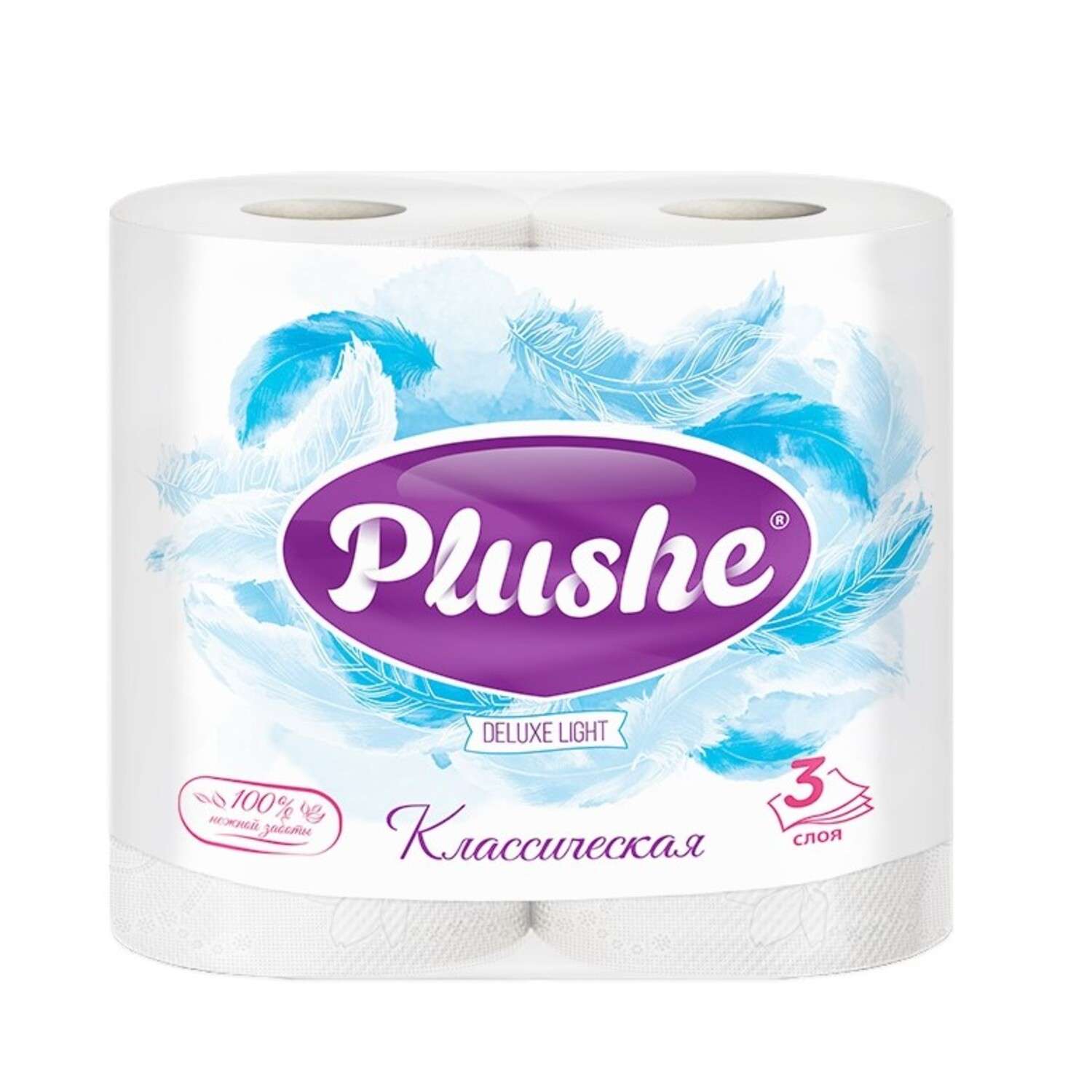 Бумага туалетная Plushe Deluxe light 3слоя 4рулона - фото 1