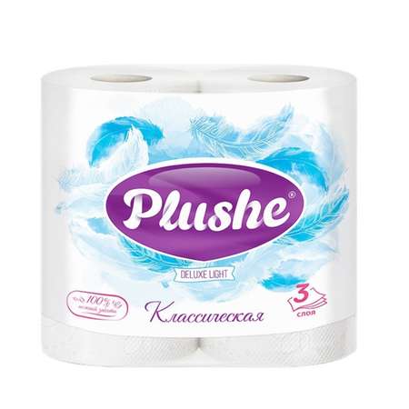 Бумага туалетная Plushe Deluxe light 3слоя 4рулона