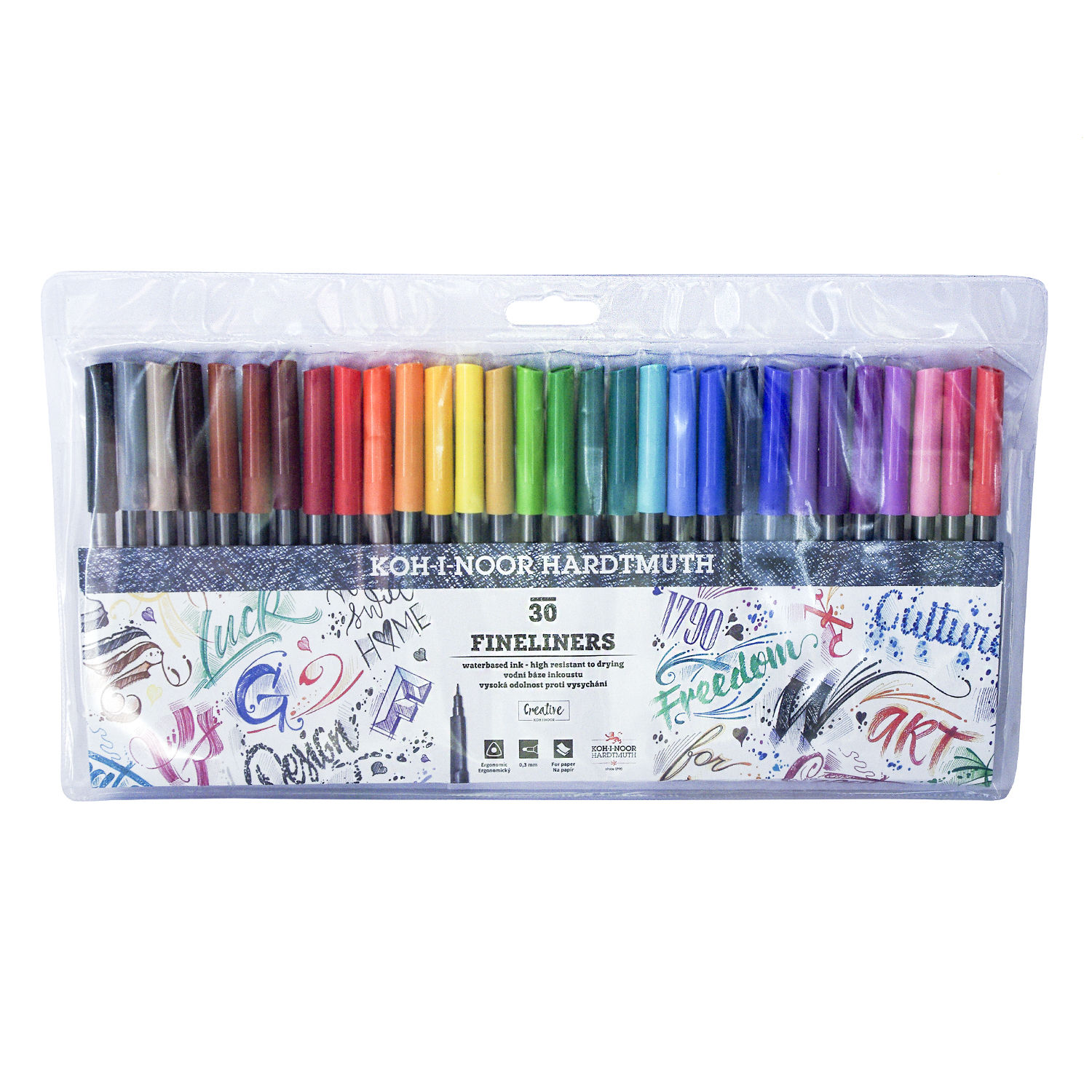 Линеры Koh-I-Noor Fineliners 0.3мм 30цветов 777021CJ01TE - фото 1