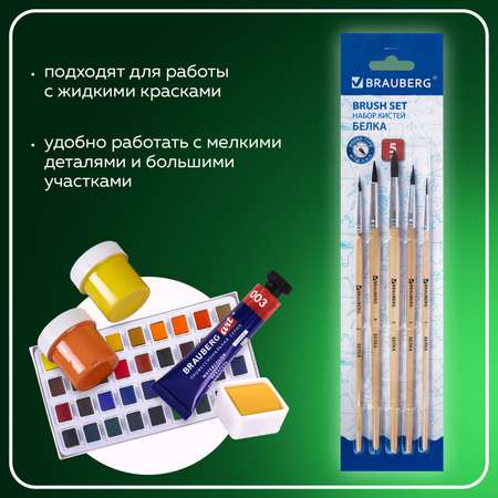 Кисти Brauberg 5 шт блистер