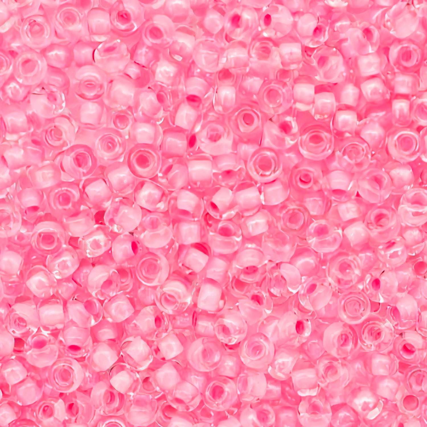 Бисер Preciosa чешский прозрачный с покрытием и цветным центром 10/0 20 гр Прециоза 38694 розовый - фото 2