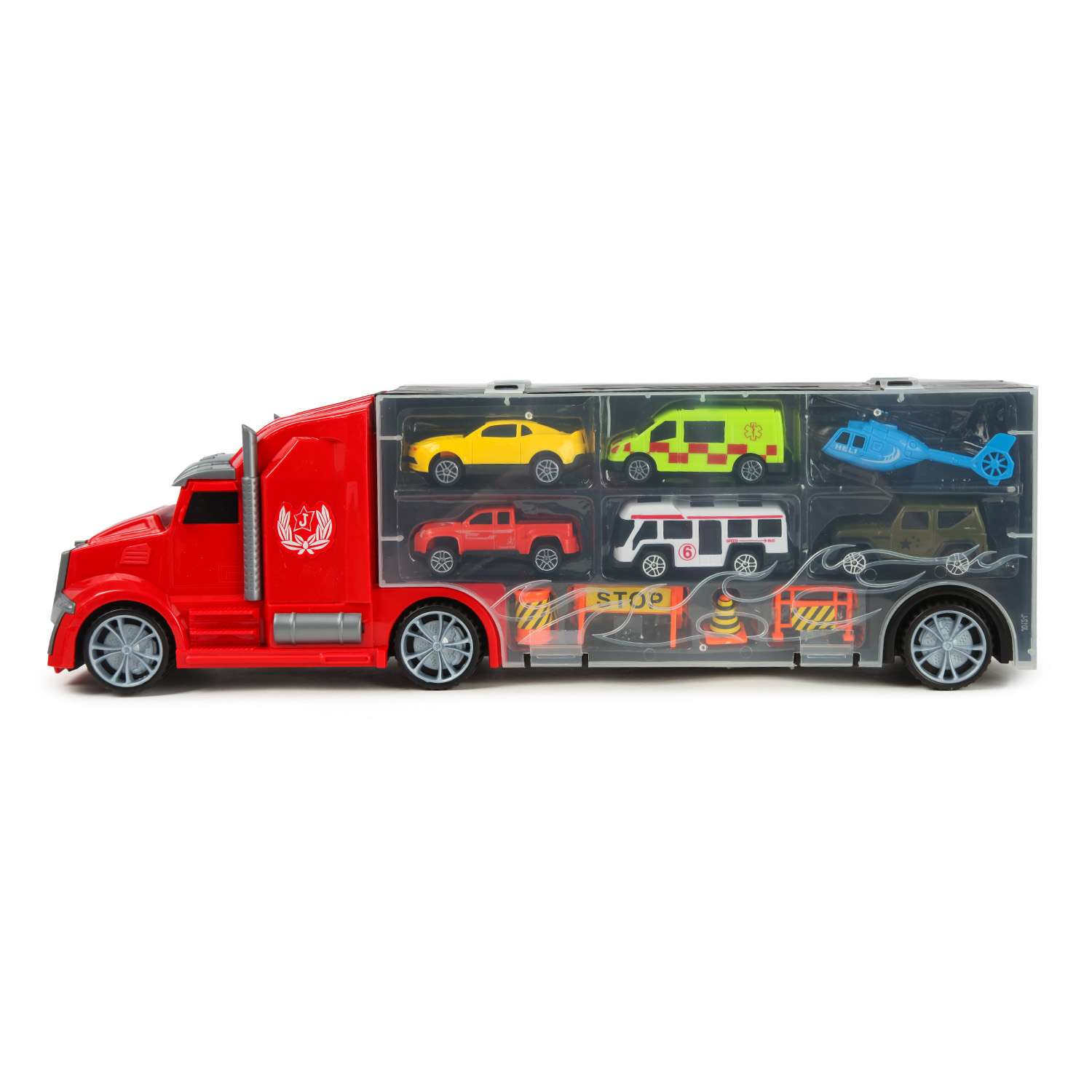 Набор машинок Mobicaro Грузовик красный 10 предметов 666-01K 666-01K - фото 2
