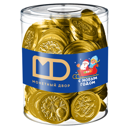 Шоколад Монетный двор Новогодние монеты из шоколадной глазури 120 шт по 6 г