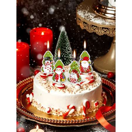 Новогодний декор PrioritY Свечи для торта Дед Мороз 1 шт