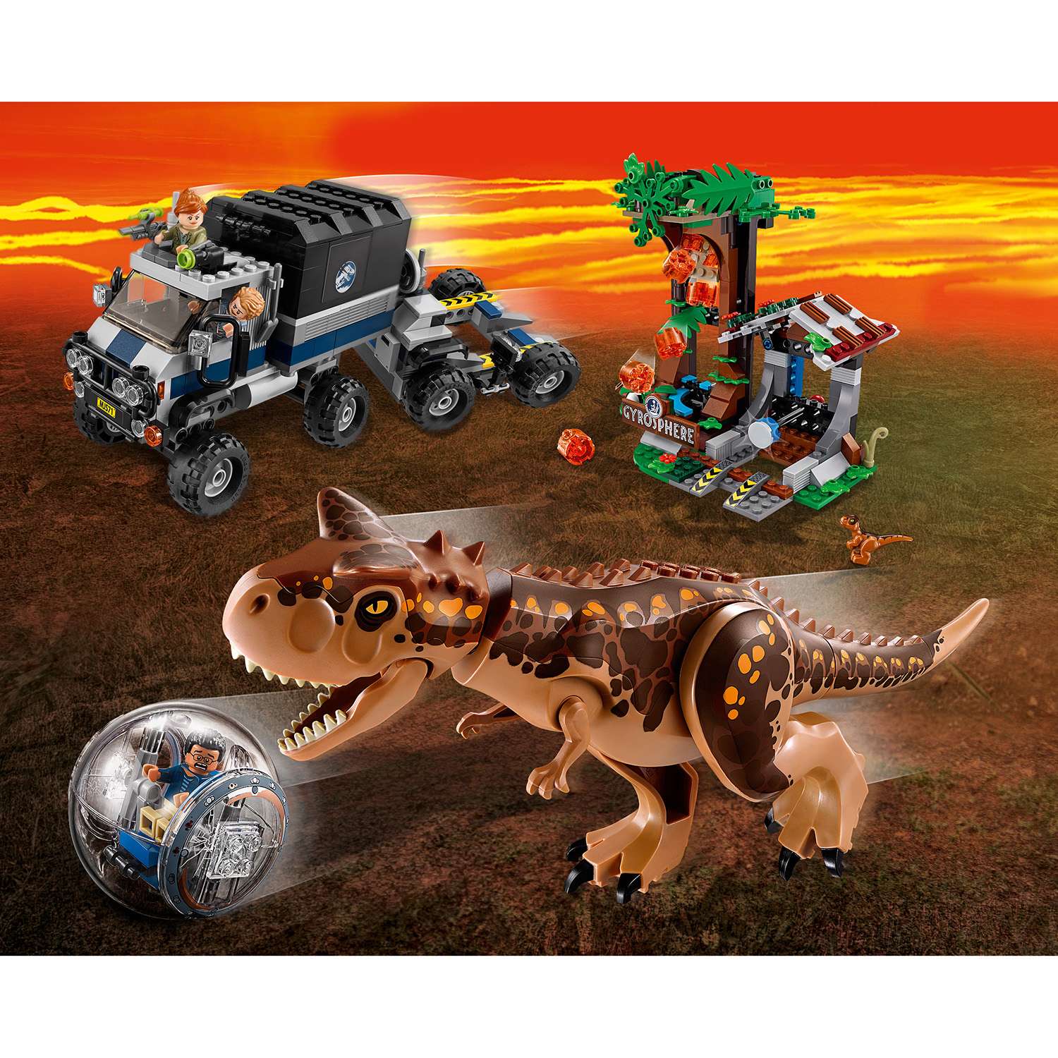 Конструктор LEGO Jurassic World Побег в гиросфере от карнотавра 75929 - фото 4
