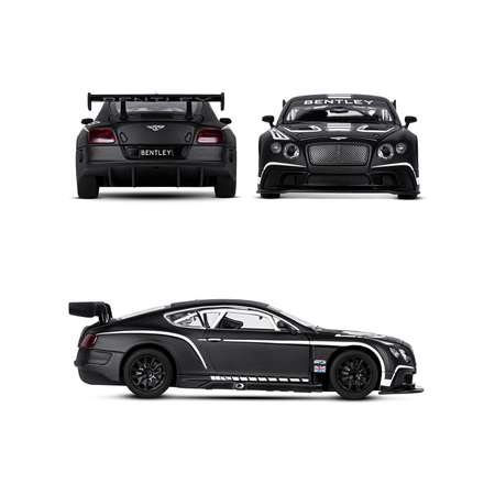 Машинка металлическая АВТОпанорама игрушка детская 1:24 Bentley Continental GT3 Concept черный + белый свободный ход колес