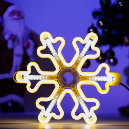 Фигура BABY STYLE Снежинка тепло-белый с эффектом пульсирования LED гибкий неон улица 30 см