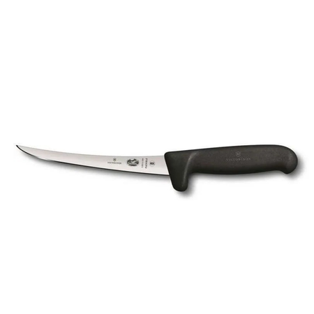 Нож кухонный Victorinox Fibrox 5.6613.12 стальной разделочный лезвие 120 мм прямая заточка черный