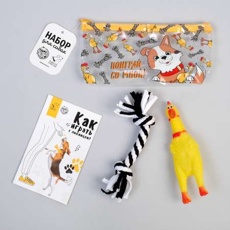 Игровой набор для собак Пушистое счастье «Поиграй со мной!» курица канат
