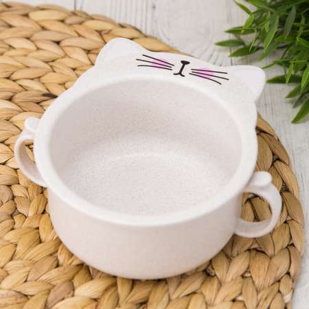 Кружка детская iLikeGift Cat beige