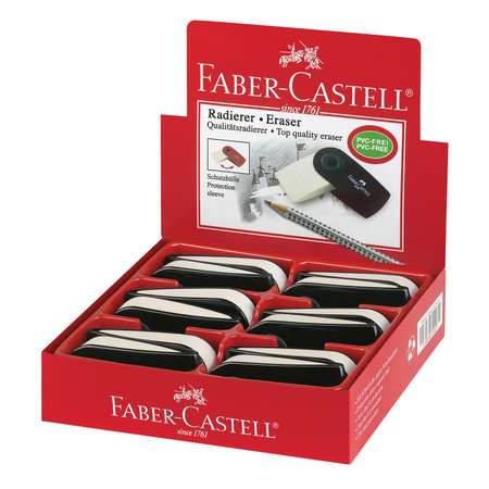 Ластик Faber Castle Sleeve прямоугольный 73*34*15мм черный пластиковый футляр