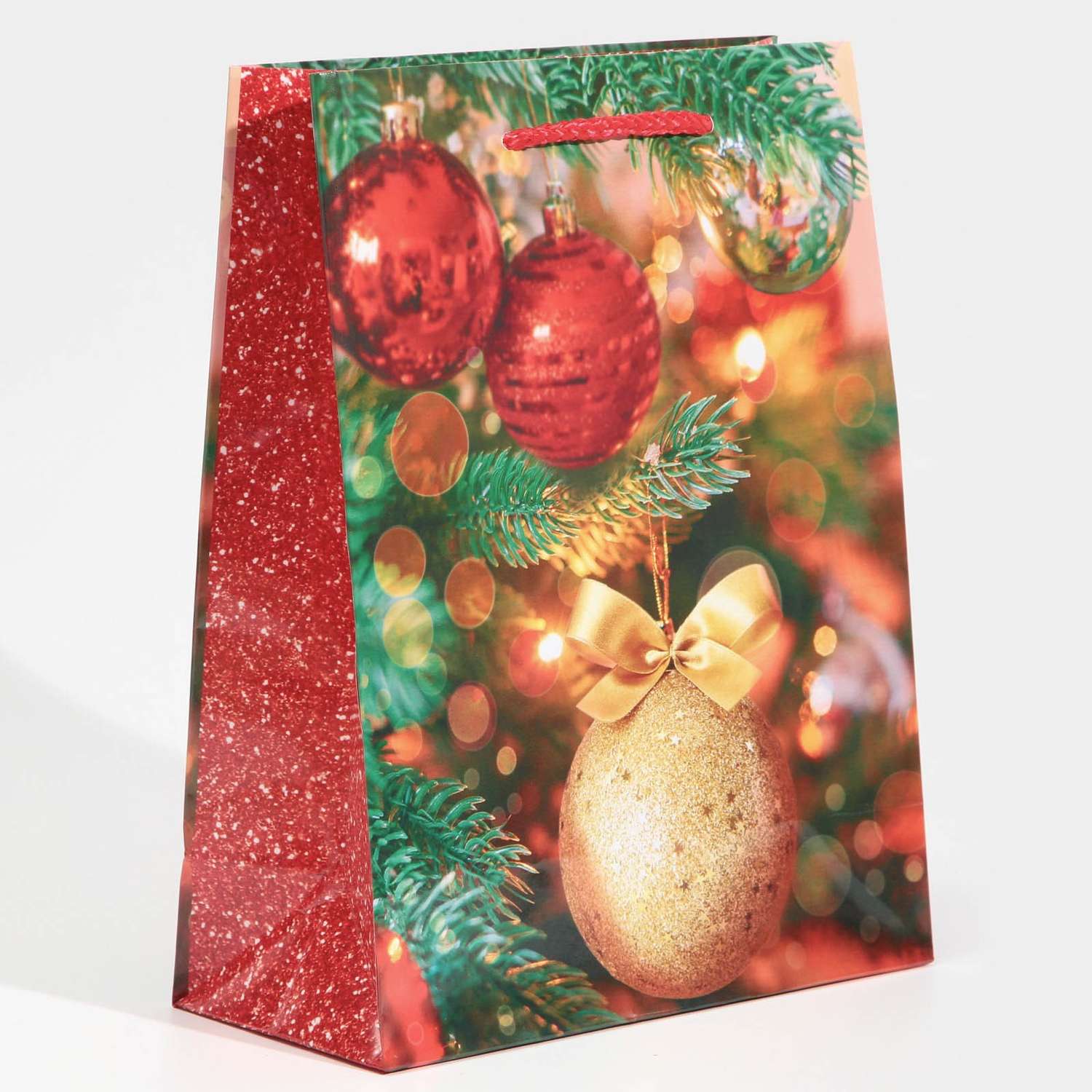 Пакет Sima-Land ламинированный вертикальный «Новогодние шарики». MS 18×23×8 см - фото 2