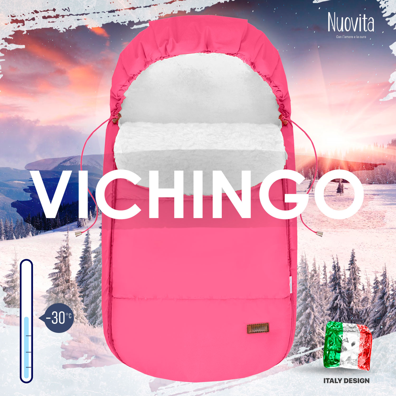 Конверт в коляску Nuovita Vichingo Bianco Розовый - фото 5