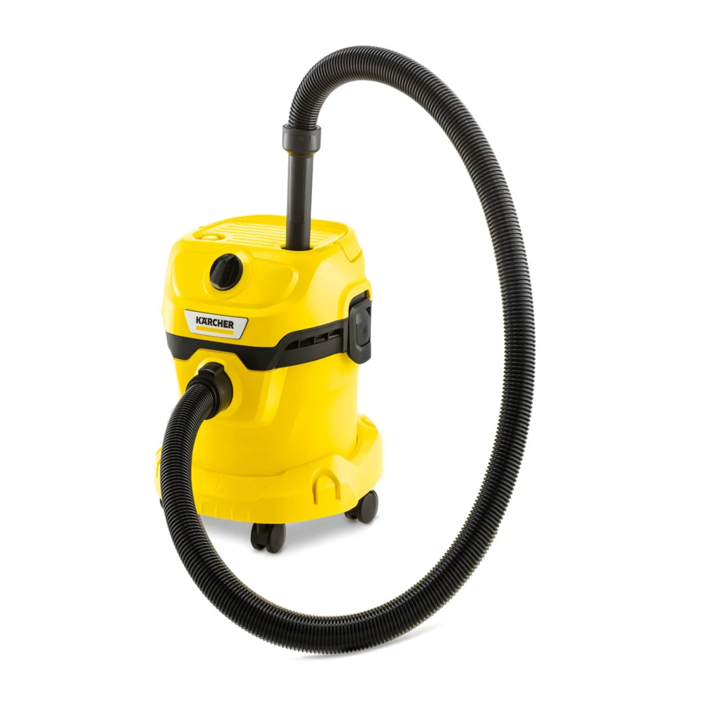 Строительный пылесос Karcher WD 2 Plus V-12/6/18/C 1000Вт (уборка:  сухая/влажная) желтый купить по цене 12091 ₽ в интернет-магазине Детский мир