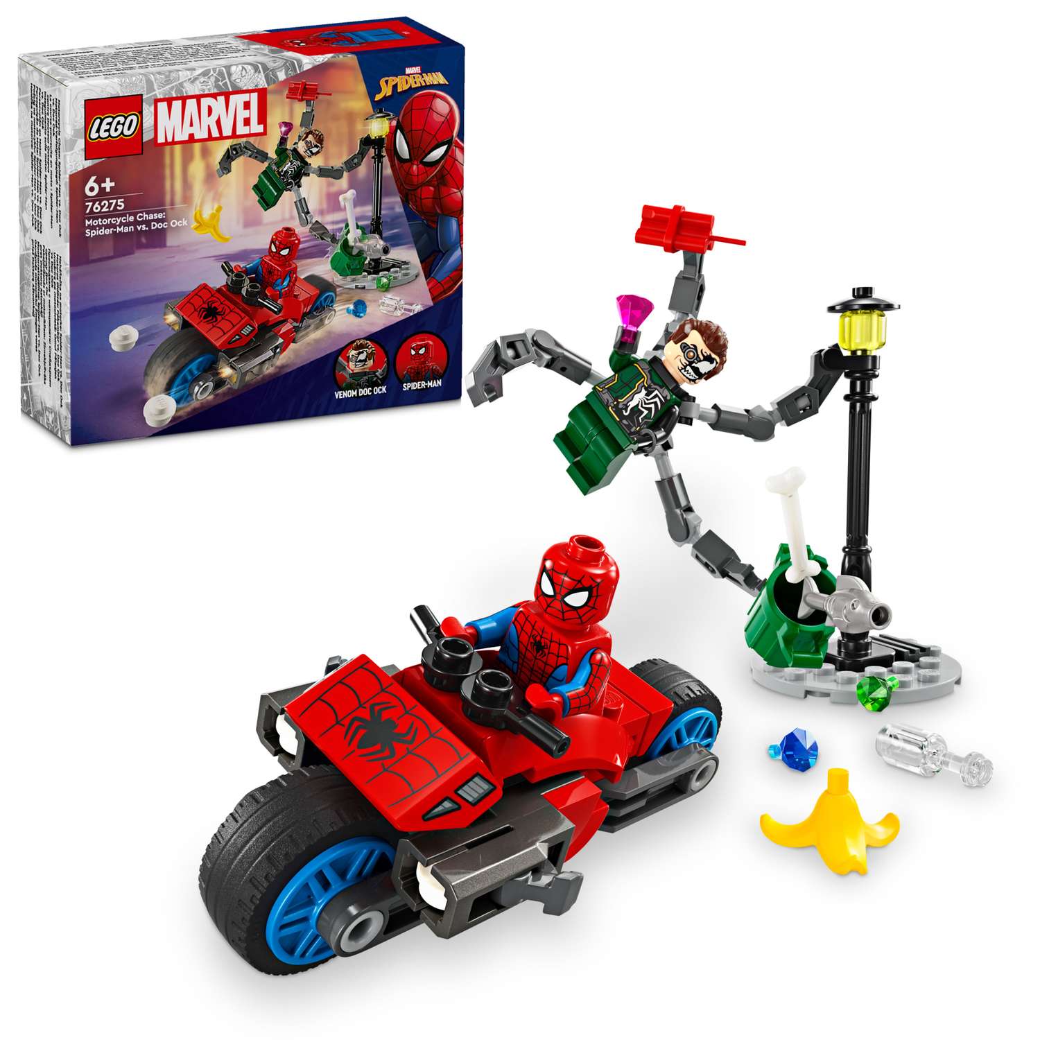 Конструктор LEGO Marvel Погоня на мотоцикле: Человек-паук против Дока Ока 76275 - фото 1