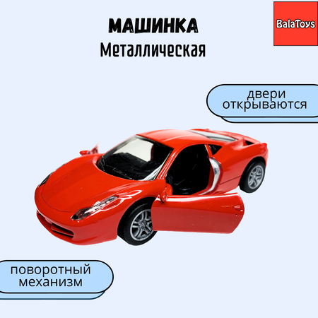 Машинка спортивная BalaToys металлическая с открывающимися дверьми