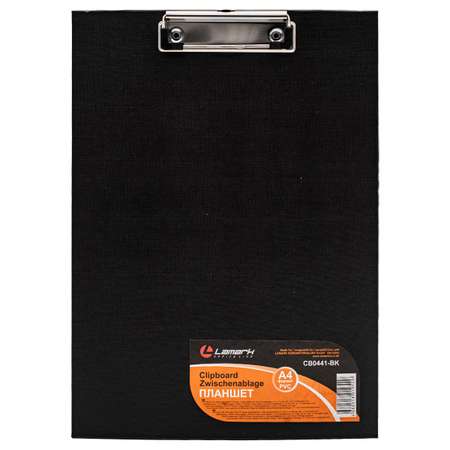 Планшет Lamark картонный для рисования и бумаги с металлическим зажимом А4 черный