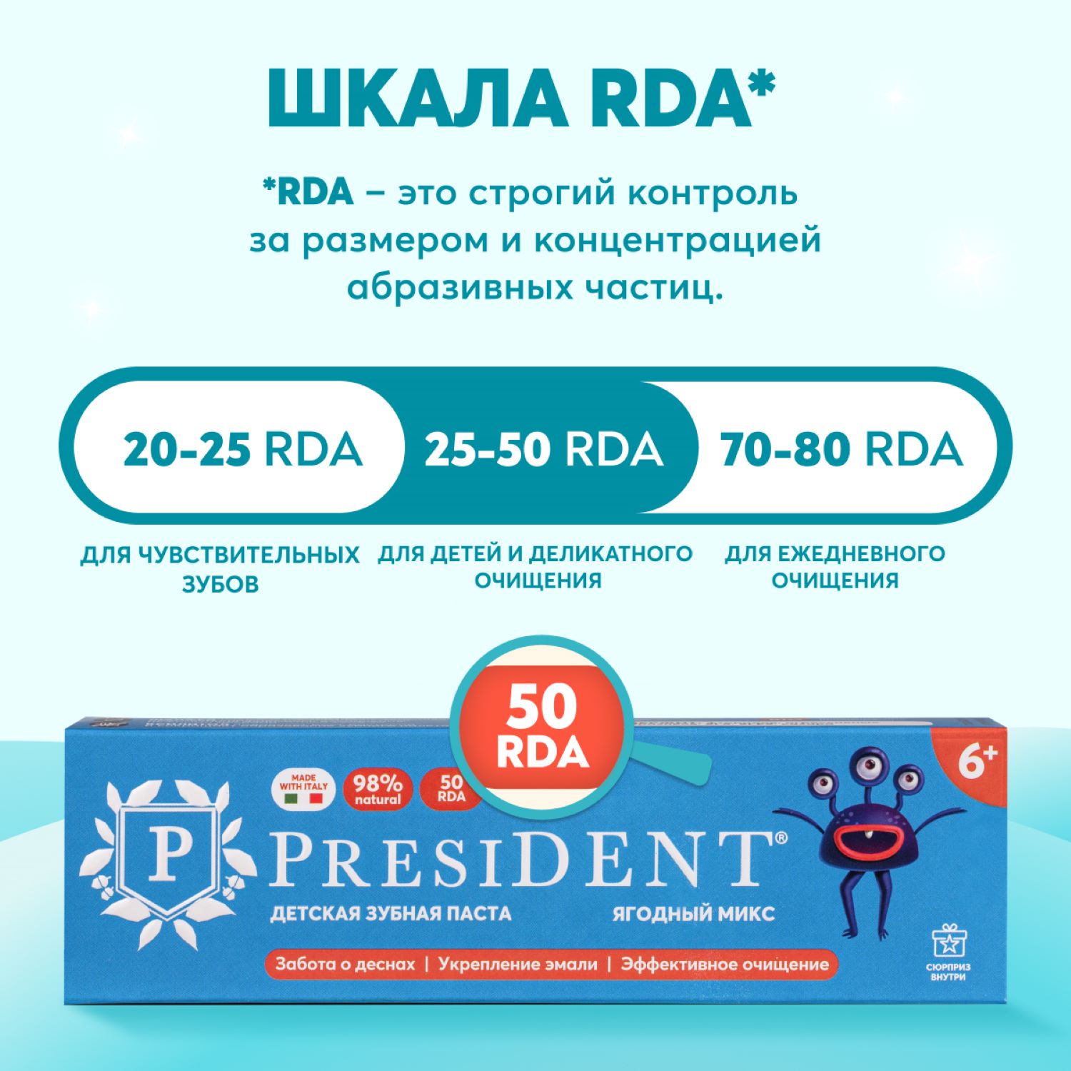 Зубная паста President Ягодный микс 43г с 6лет - фото 6