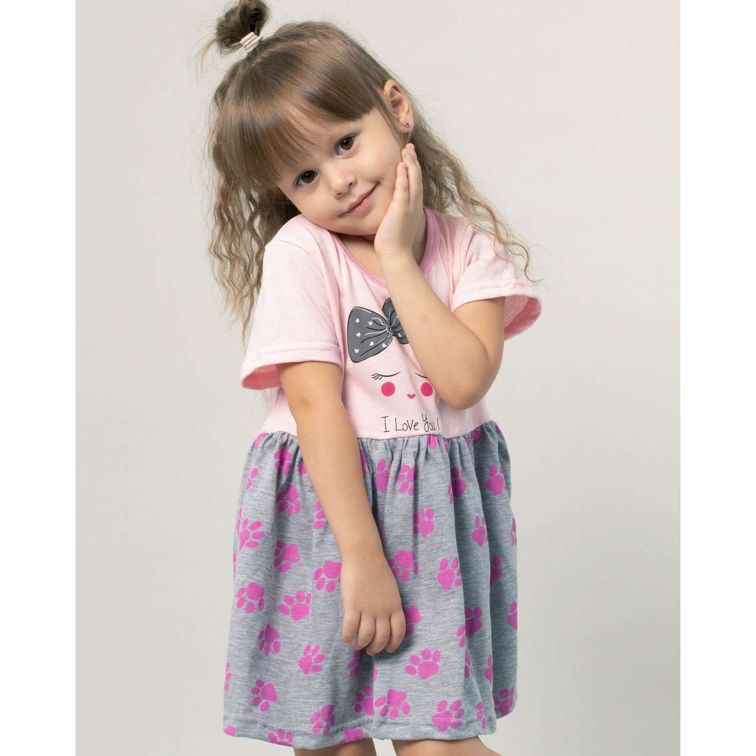 Платье Babycollection 00-00028383серый,розовый - фото 2