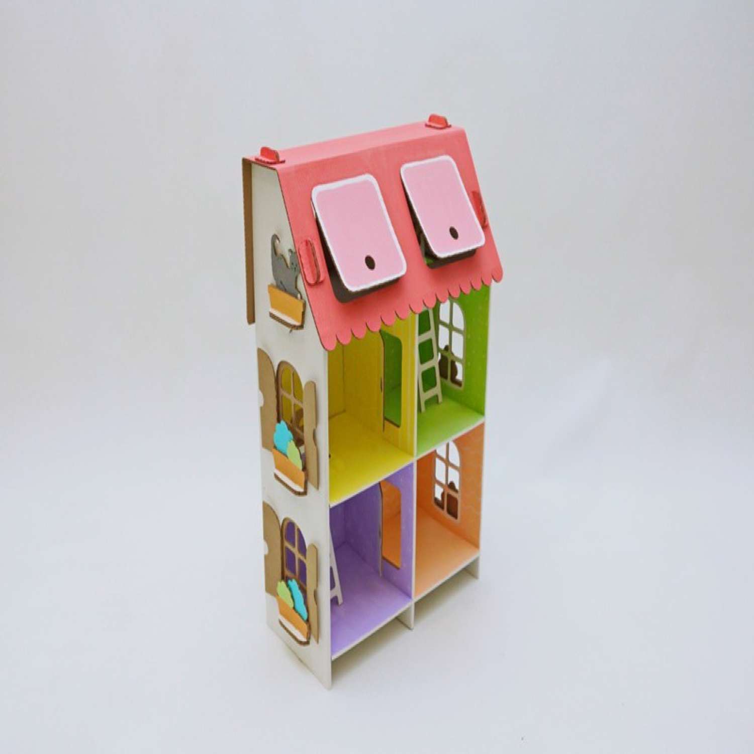 Кукольный домик из картона Attivio Четыре комнаты(белый ) - фото 5