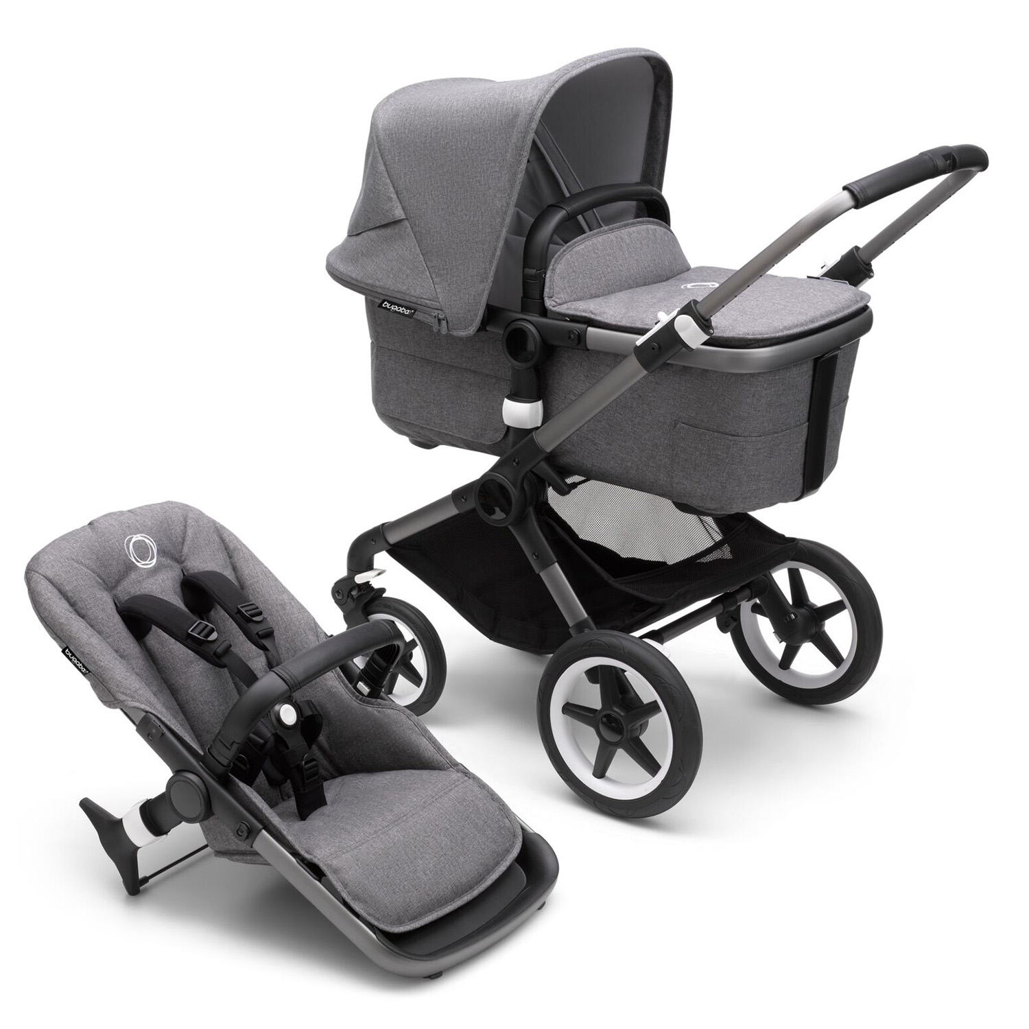 Коляска 2в1 Bugaboo Fox3 Complete Graphite Grey Melange-Grey Melange 2306010001 - фото 1