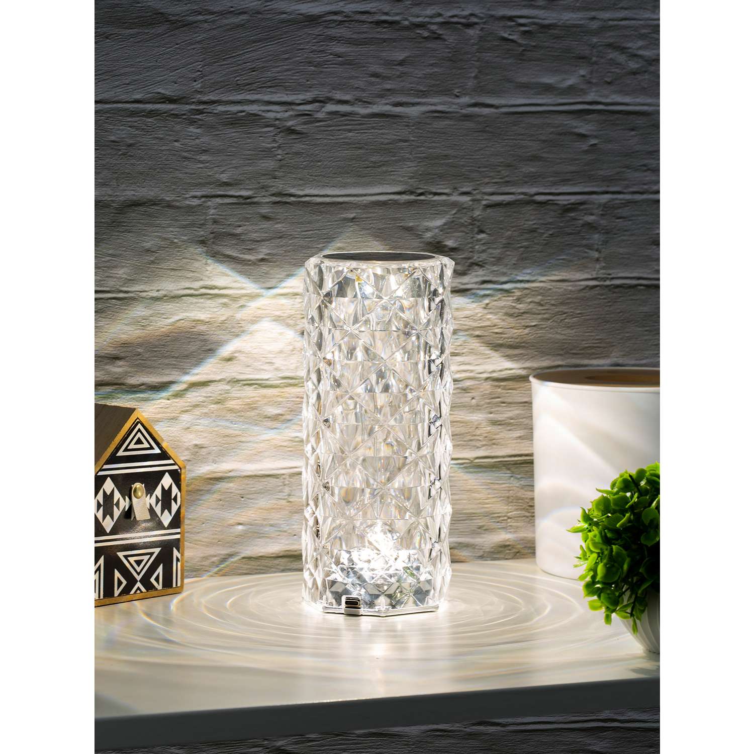 Светильник ночник СТАРТ декоративный кристаллической формы в виде розы Crystal Rose - фото 1