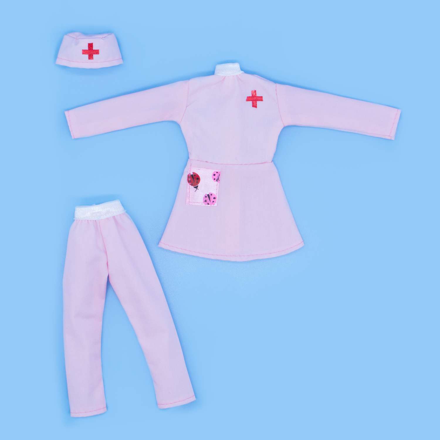 Костюм медсестры Модница для куклы 29 см 4747 розовый 4547розовый - фото 3