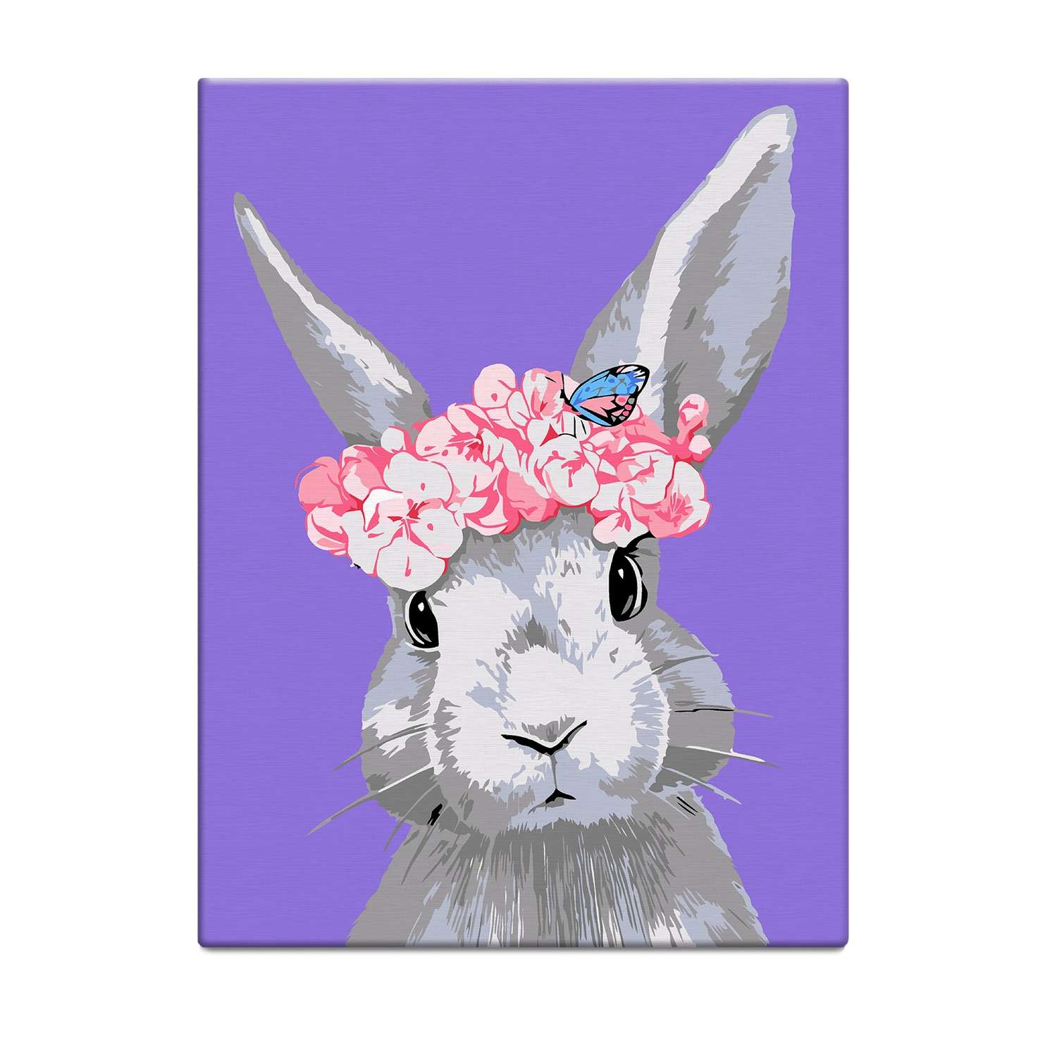 Раскраска на холсте РАЗВИВАШКИ Кролик с бабочкой - фото 1