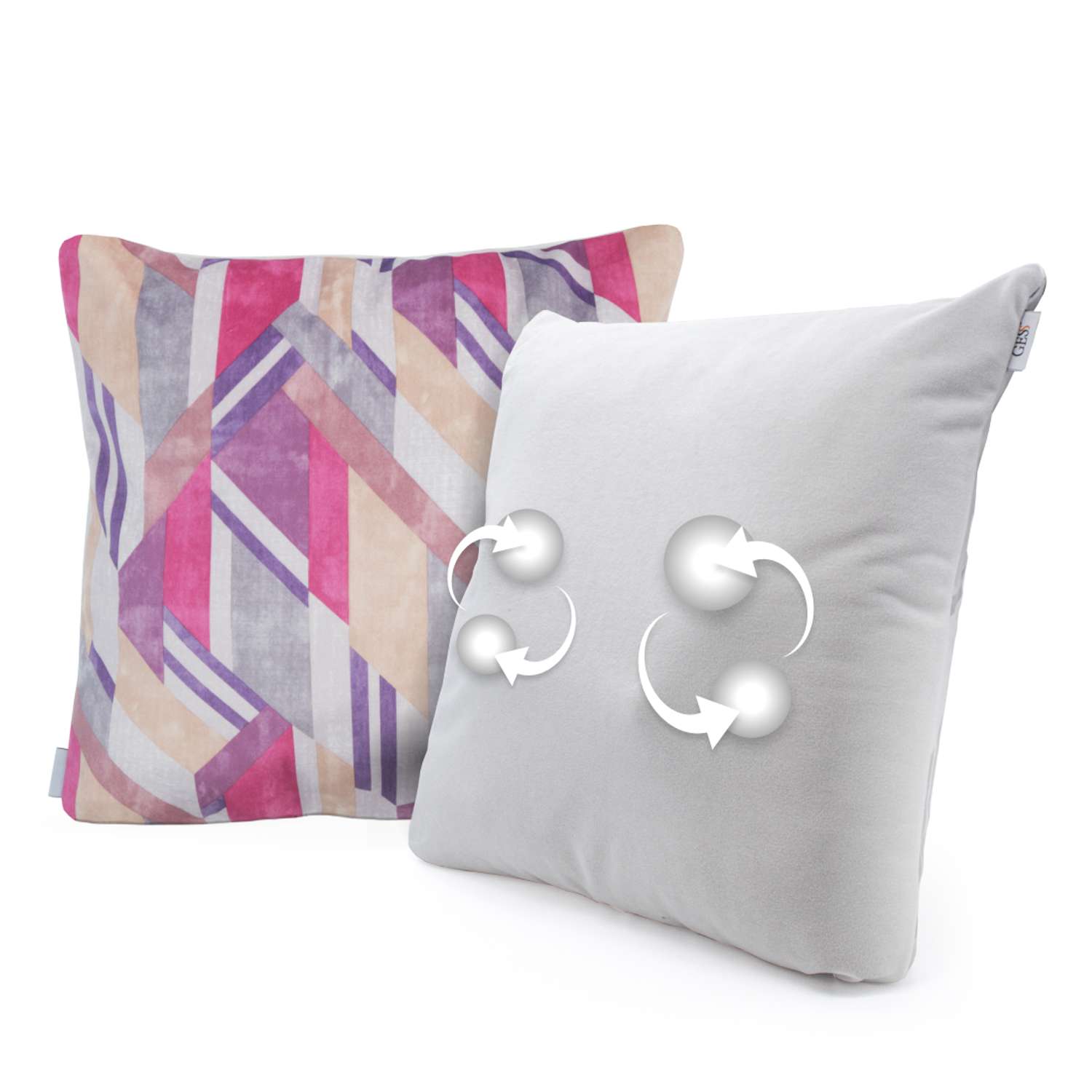 Массажная подушка для тела GESS Decora рубиновая в комплекте с декоративной подушкой 1шт и наволочками 2шт - фото 1