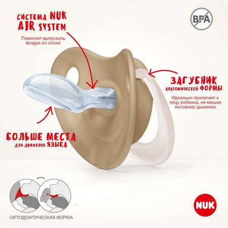 Соска пустышка ортодонтическая силикон Nuk NUK STAR