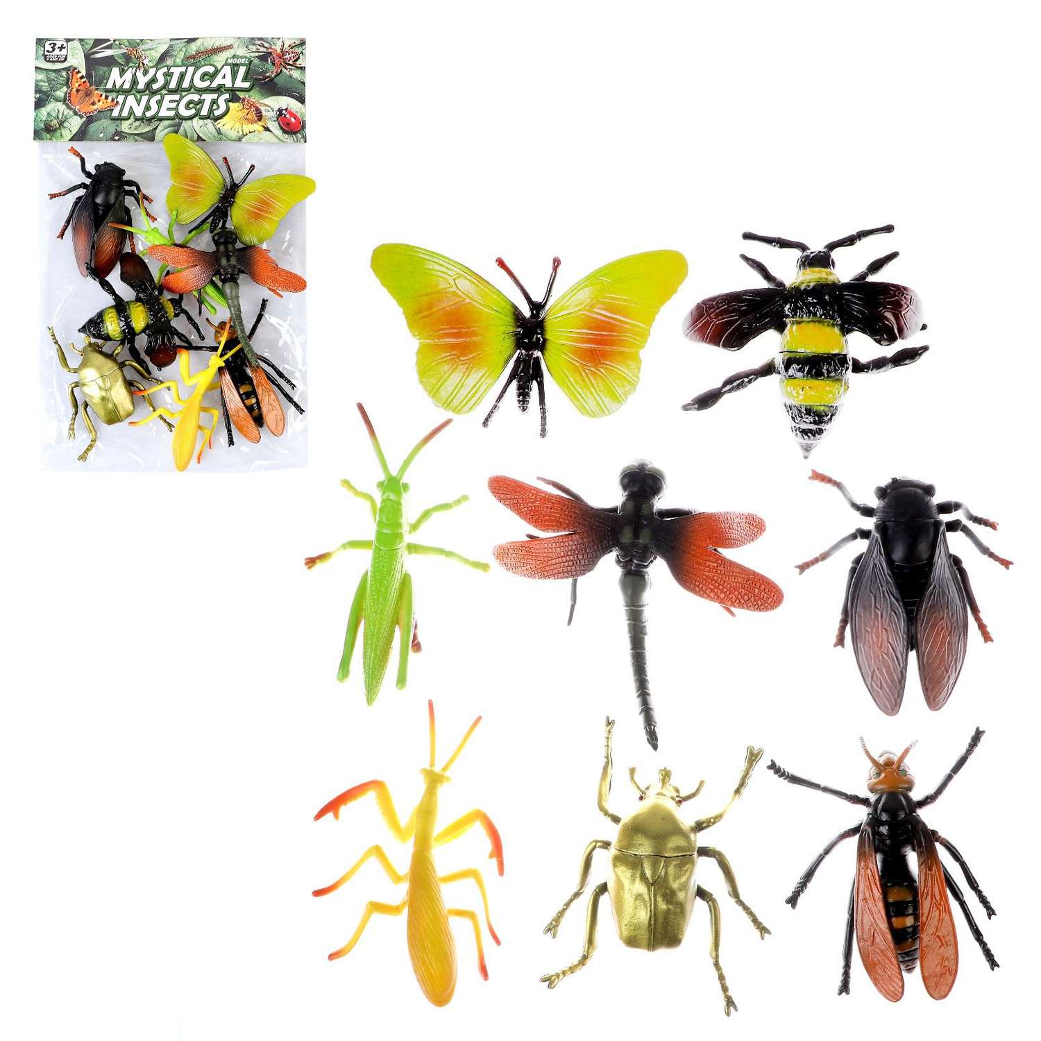 Набор Sima-Land насекомых «Лес» 8 фигурок длина 12 см - фото 1