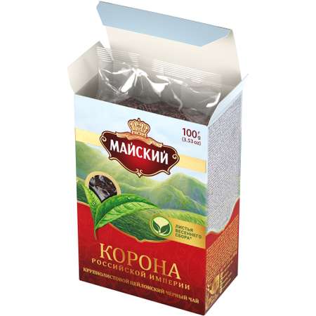 Чай черный Майский Корона Российской Империи крупнолистовой 100 гр