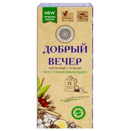 Чай Фабрика Здоровых Продуктов Добрый вечер с травами 1.5г*25пакетиков