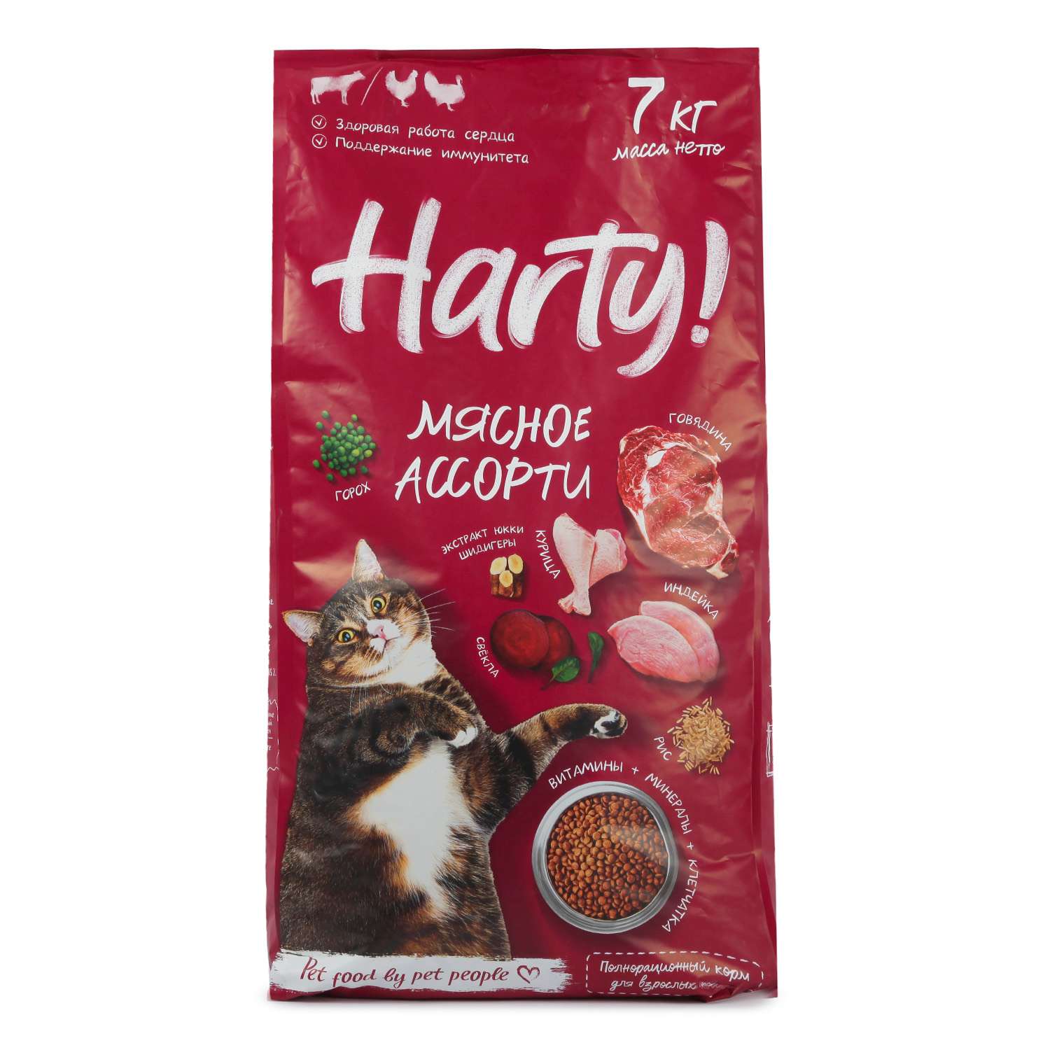 Корм для кошек Harty 7кг Мясное ассорти для взрослых полнорационный сухой - фото 1