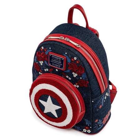 Рюкзак Funko Loungefly Marvel Captain America 80th Anniversary Floral Sheild Mini Backpack MVBK0165