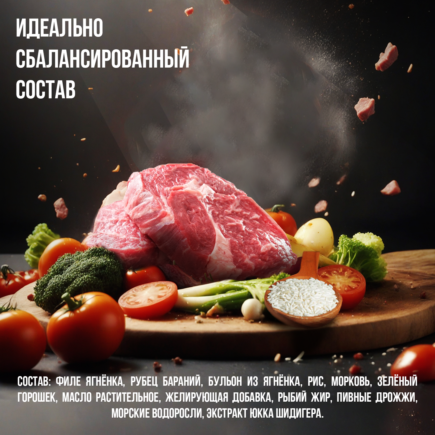 Корм влажный Зоогурман Holistic Ягненок с рисом и овощами, для собак, 100 г х 24 шт. - фото 6