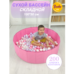 Сухой бассейн Boobo.kids складной розовый +1