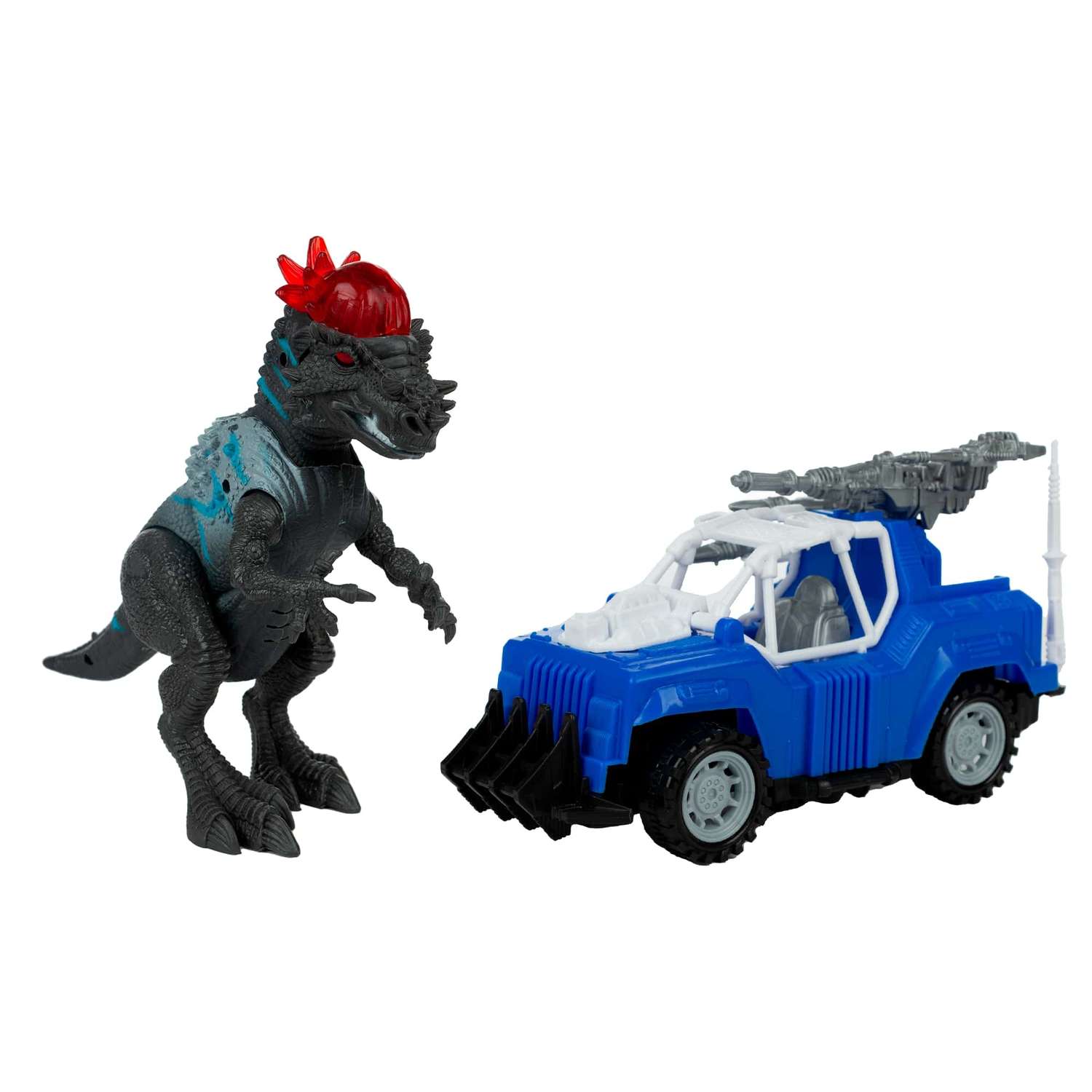 Набор игровой KiddiePlay Динозавр пахицефалозавр с джипом 12623 - фото 1