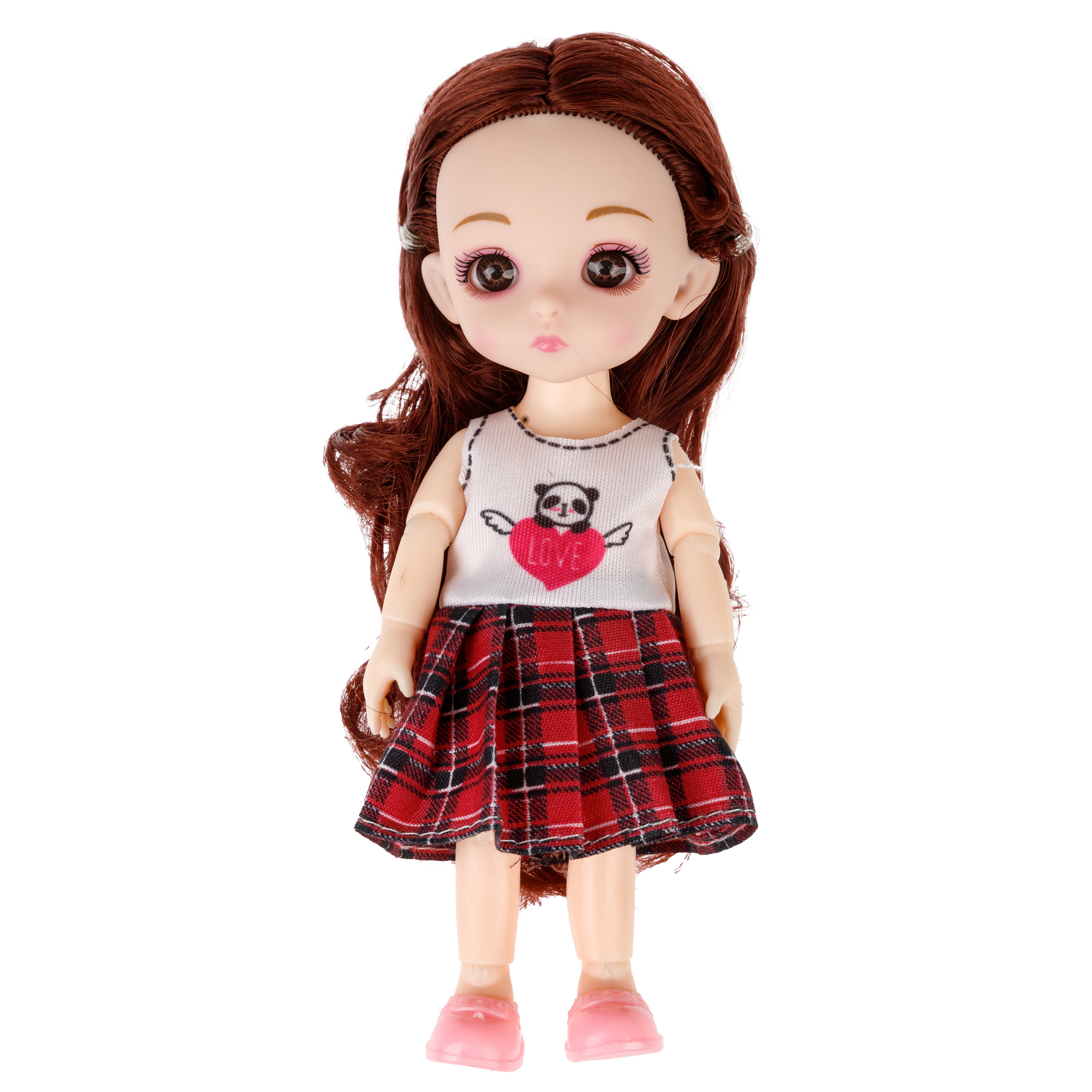 Кукла шарнирная 15 см 1TOY Alisa Kawaii mini с расчёской длинные темные волосы Т24348 - фото 10