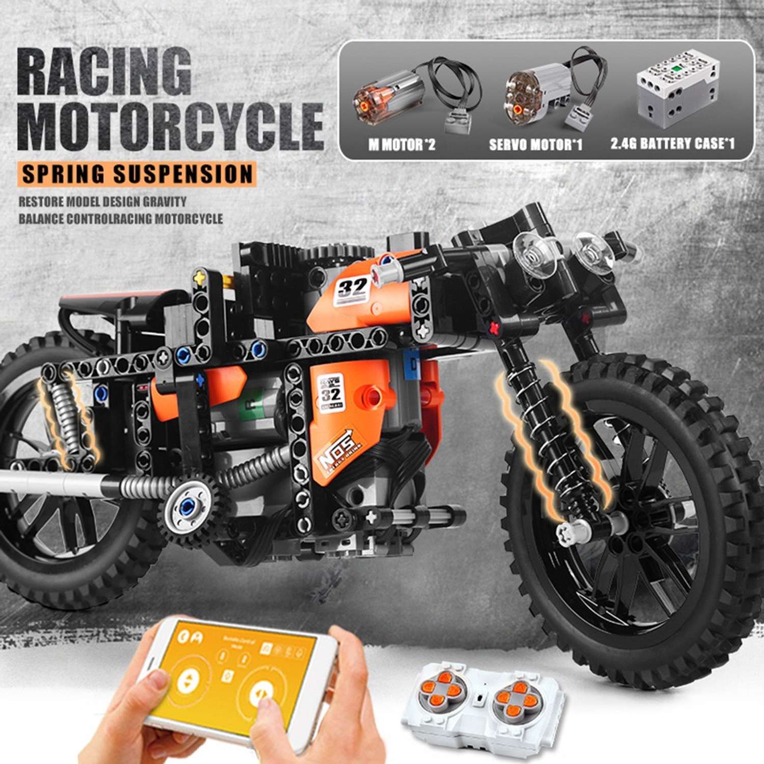 Конструктор Mould King Гоночный мотоцикл с ДУ. 383 детали - фото 3
