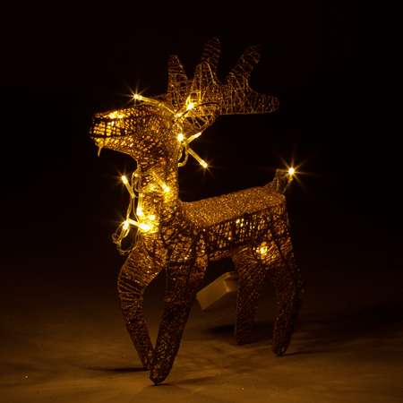 Фигура декоративная BABY STYLE Олень золотистый проволочный LED теплый белый свет 30 см