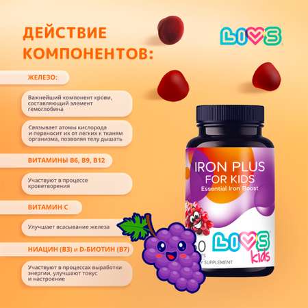 Витамины LIVS Железо Плюс для детей