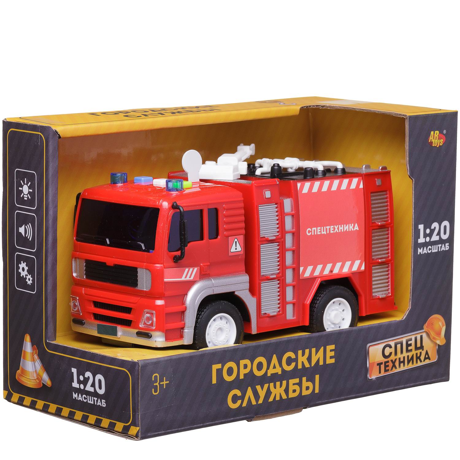 Пожарная машина Abtoys 1:20 инерционный C-00452 - фото 2