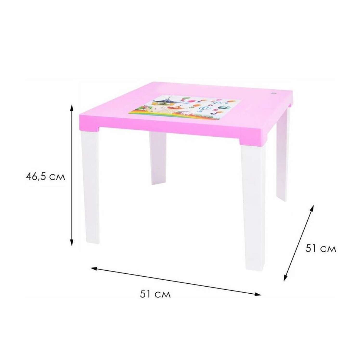 Стол детский развивающий elfplast цвет -розовый/белый - фото 2