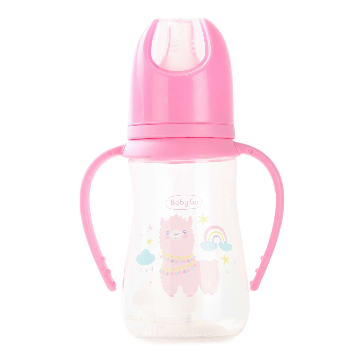 Бутылочка BabyGo с ручками 125мл Pink Z-001A - фото 1