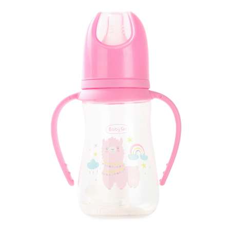 Бутылочка BabyGo с ручками 125мл Pink Z-001A