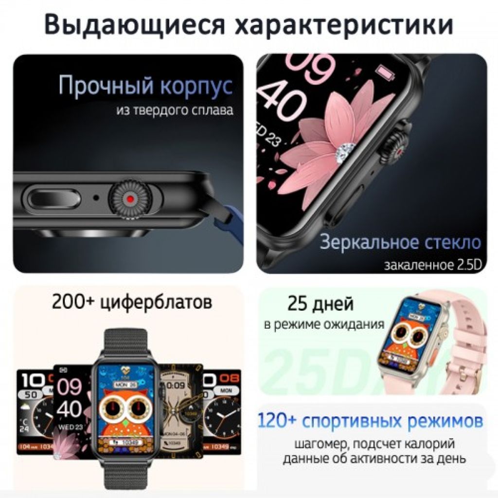 Фитнес-браслет CheckME Smart CMSH23BBWB с мониторингом сна и счетчиком калорий - фото 2