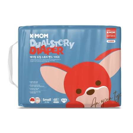 Подгузники K-MOM dualstory размер S 4-8 кг 68 штук